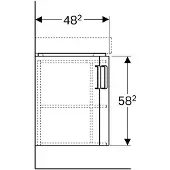 Geberit Eck-Waschtischunterschrank Renova Compact 69x60,4x55cm, 2 Türen, weiß hochglanz