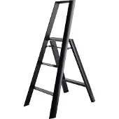 Thomas Merlo Trittleiter Lucano schwarz, Designer Chiaki Murata, 53x133 cm. Höhe oberste Stufe 79x76 / 15.5 cm