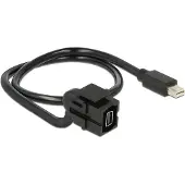 DeLOCK 86374, 0,5 m, Mini DisplayPort, Mini DisplayPort, Männlich, Weiblich, Schwarz