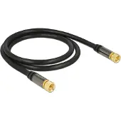 DeLOCK Antennenkabel F-Stecker M bis M 1 m Schwarz (88918)