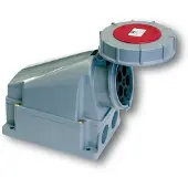 Pce Feststeckdose 63A 4P 400V rot IP67 /ohne Kabelverschraubung/ POWER TWIST 134-6