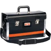 Bahco Lederwerkzeugkoffer, vornöffnend, schwarz/orange, 440 mm x 210 mm x 260 mm