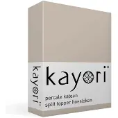 Kayori Split Topper Spannbettlaken Shizu Sand (Perkal)-210 x 220 cm
