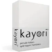Kayori Split Topper Spannbettlaken Shizu Creme (Perkal)-200 x 200 cm