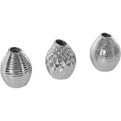 Boltze Vase Celly Keramik silber lasiert H.13 cm 3er Set