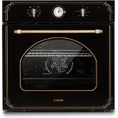 Klarstein Victoria - Elektrobackofen, Einbauofen mit 9 Funktionen,Timer, 50-250 °C, 70 Liter, Retro Backofen, 10 Einschübe, aushängbare Ofentür für einfache Reinigung, Einbaubackofen schwarz