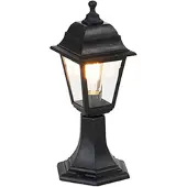 QAZQA Klassische Außenstange Schwarz 44 cm IP44 Hauptstadt
