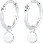 Elli Ohrringe Creolen Plättchen Coin Geo Trend 925 Silber Elli Silber