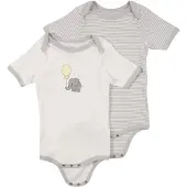Playshoes 2er Pack kurzarm Body Elefant grau