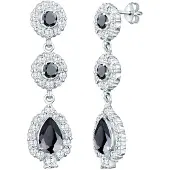 Elli Ohrringe Tropfen Ohrhänger Zirkonia 925 Silber Elli Premium Schwarz