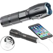 Pearl 2in1-LED-Taschenlampe und Powerbank, 1.800 mAh, 260 lm, 10 Watt, IP44