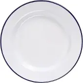 Olympia emaillierte Essteller weiß-blau 24,5cm