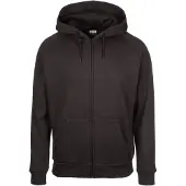 Urban Classics bequemer Herren Hoodie Kordelzug Reißverschluss 380 g/m² mit Baumwolle Schwarz
