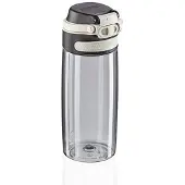 Leifheit Tritan Flip Trinkflasche, 550 ml 3262 , Farbe: silber