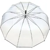 Smati Damen VollAutomatik Regenschirme Transparent Glockenschirm mit 12 Speichen Fiberglas/Satin BEZ