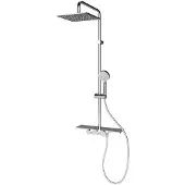 Schulte Duschsäule inkl. Thermostat Modern plus extra-flache Kopfbrause eckig chrom D969295 02