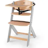 Kinderkraft ENOCK 3-in-1 Kinderhochstuhl - Verstellbar - Ab 6 Monaten bis 10 Jahre - 3-Punkt-Gurt - Abnehmbares Tablett - Holz - Grau