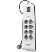 Belkin BSV804VF2M, 900 J, 8 AC-Ausgänge, Weiß, 2 m