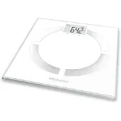 Medisana BS 444 connect Körperanalysewaage 180 kg, Personenwaage zur Messung von Körperfett, Körperwasser, Muskelmasse und Knochengewicht mit Bluetooth und Analyse App, Weiß