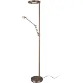 TRIO LED Deckenfluter mit Leselampe Altmessing dimmbar Stehlampe Wohnzimmer Flurlampe