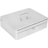 Alco Geldkassette Stahlblech mit Schloss 310x225x75mm silber
