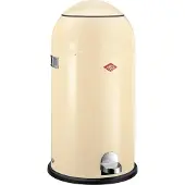 Wesco Mülleimer Liftmaster mit Dämpfer, Abfallsammler, Tretabfallsammler, Treteimer, Stahlblech, Mandel, 33 L, 186642-23