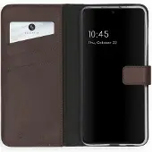 Selencia Samsung Galaxy S21 Hülle - Echtes Leder - - Klapphülle - Braun
