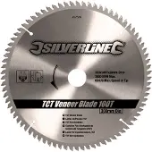 Silverline Hartmetall Furniersägeblatt 100 Zähne 300 x 30 mm inkl. Reduzierringe 16, 20 und 25 mm