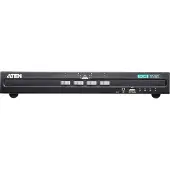 Aten 4-Port USB DVI Secure KVM Switch (PSS PP v3.0 konform), 3840 x 2160 Pixel, 4K Ultra HD, Rack-Einbau, 5,4 W, Schwarz