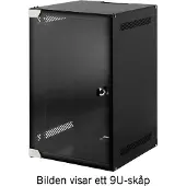 Toten TOTEN, 10 väggskåp, 4U, 280x310, glasdörr, omonterad, svart