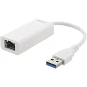 Deltaco USB3-GIGA4, Verkabelt, USB, Ethernet, Weiß