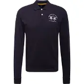La Martina Schwarzes Langarm-Poloshirt Für Herren