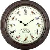 Pflanzen-Kölle Wanduhr mit Vogelgezwitscher