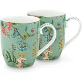 Pip studio Tasse Jolie Flowers Blue Small 145 ml (2er Set)