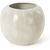 Broste Copenhagen Apple Vase Steingut antik weiß - Ø41,5XH34,5CM