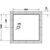 Duravit DU Duschwanne Tempano, 1000x1000mm Quadrat, Weiß