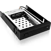 Icy Box IB-2216StS, 1bay 2.5" SATA Wechselrahmen, 1x 2,5" SATA HDD zu 1x SATA Host, schwarz, 8,89 cm (3.5"), Speicherlaufwerkbehälter, Schwarz, 2.5", SATA, SATA II, Aluminium, Kunststoff