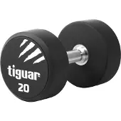 Tiguar PolyurethanKurzhantel 20 kg ergonomischer, gerändelter Griff, stoßdämpfendes Polyurethan, rutschfestes Design