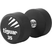 Tiguar PolyurethanKurzhantel 35 kg ergonomischer, gerändelter Griff, stoßdämpfendes Polyurethan, rutschfestes Design