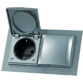 Thebo 2-fach Steckdose ST 3009 ST/2 EDELSTAHL mit Klappdeckel / Schukosteckdosen / Klappdeckel