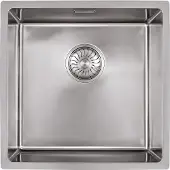 Caressi 1-Becken Spüle CABLPP40R10 ohne Hahnbank, Edelstahl / ab 50 cm Schrankbreite / Auflage / Unterbau / flächenbündig