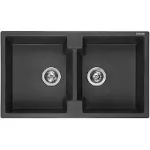 Reginox Amsterdam 20 Küchenspüle mit Doppelbecken schwarz metallic