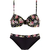 LASCANA Bügel-Bikini verstellbare Träger, Bikini-Hose mit bedrucktem Bündchen