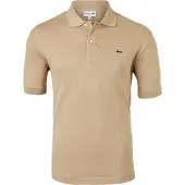 Lacoste L1212 SHORT SLEEVED RIBBED COLLAR S Brown