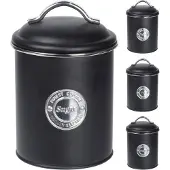 Eh Excellent Houseware Edle schwarze Küchenbehälter für Kaffee, Tee und Zucker