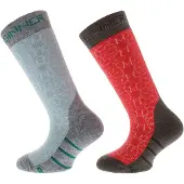 Sinner Skisocken Kids Stars Coral Turquoise (2 Paar)-Schuhgröße 23 - 26