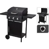 Vaggan Gas Barbecue 3 branders Zwart