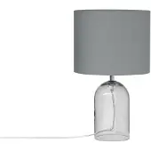 Beliani Tischlampe Grau Rauchglas 44 cm runder Stoffschirm Vasenform Kabel mit Schalter Minimalistisches Design