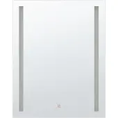 Beliani Badspiegel Silber 60 x 80 cm Kunststoff mit LED Beleuchtung mit Ausstrahlung Rechteckig Klassisch