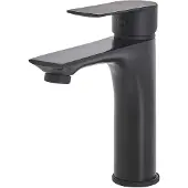 Beliani Wasserhahn Schwarz aus Messing Matt Badezimmer/ Armaturen/ Badarmaturen Klassischer Wasserhahn Modernes Design